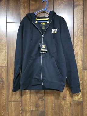 NWT Caterpillar Mens Zip Up Hoodie Sweatshirt Large S3 Cord System Work Wear